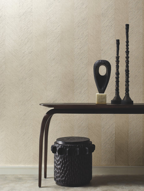 York BO6607 Chevron Cream Metallic Wallpaper