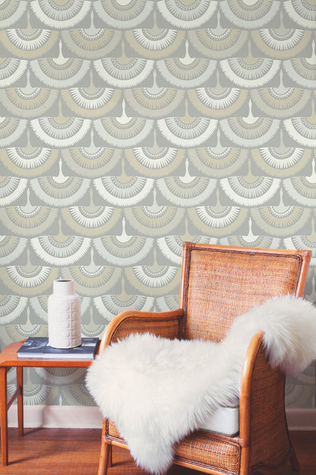 York BO6645 Feather & Fringe Grey Wallpaper