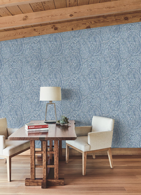 York BO6655 Kashmir Dreams Paisley Blue Wallpaper