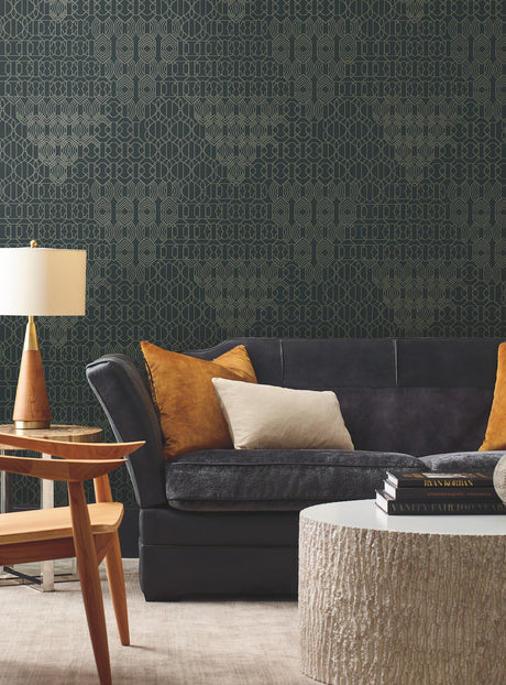 York BO6673 Modern Chandelier Blue Wallpaper