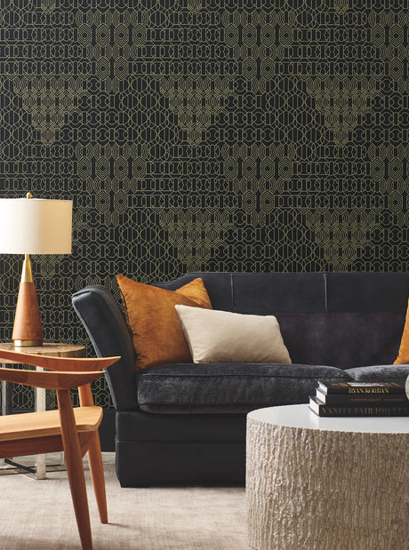 York BO6674 Modern Chandelier Black Wallpaper