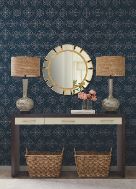 York BO6695 Starlight Blue & Silver Wallpaper