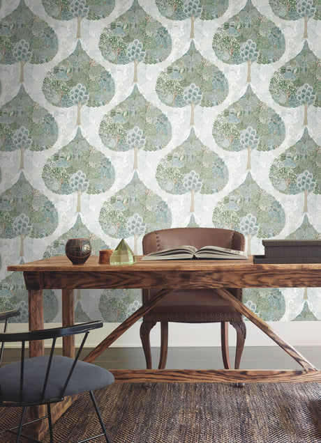 York BO6701 Mystic Forest Green & Teal Wallpaper