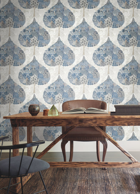 York BO6704 Mystic Forest Blue Wallpaper