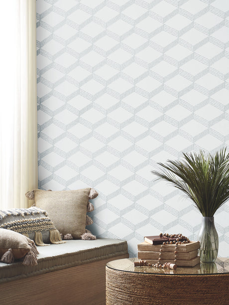 York BO6723 Palisades Paperweave White & Grey Wallpaper