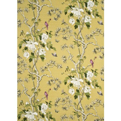 G P & J BAKER BP10463.5.0 TREE PEONY STRONG YELLOW/IVORY Fabric - Eade's Wallpaper