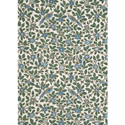 G P & J BAKER BP10465.2.0 BAMBOO BIRD AQUA/TEAL Fabric - Eade's Wallpaper