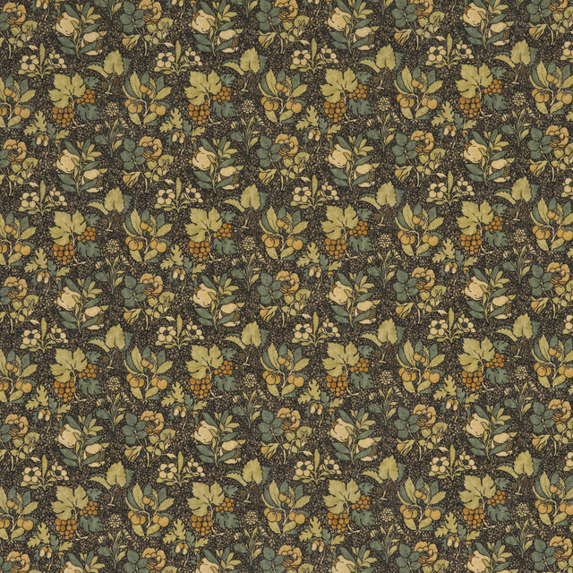 G P & J BAKER BP10619.3.0 MEADOW FRUIT CHARCOAL/GREEN Fabric - Eade's Wallpaper