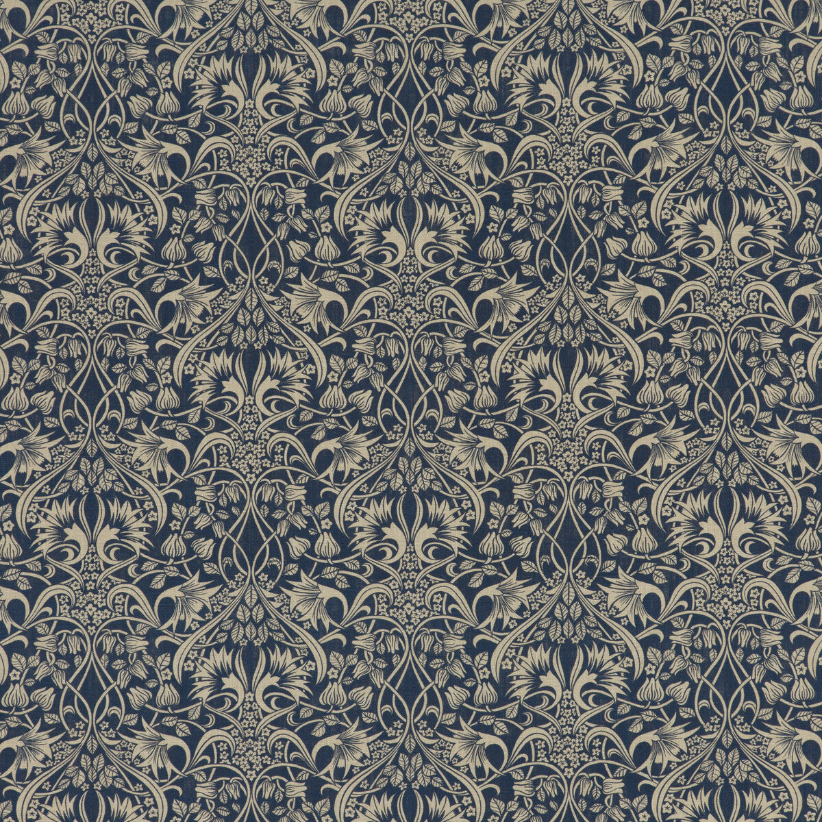 G P & J BAKER BP10620.1.0 FRITILLERIE INDIGO Fabric - Eade's Wallpaper