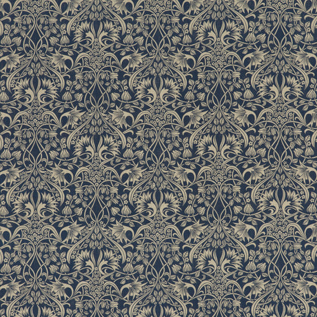G P & J BAKER BP10620.1.0 FRITILLERIE INDIGO Fabric - Eade's Wallpaper