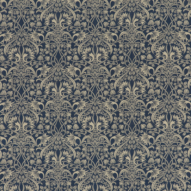 G P & J BAKER BP10620.1.0 FRITILLERIE INDIGO Fabric - Eade's Wallpaper