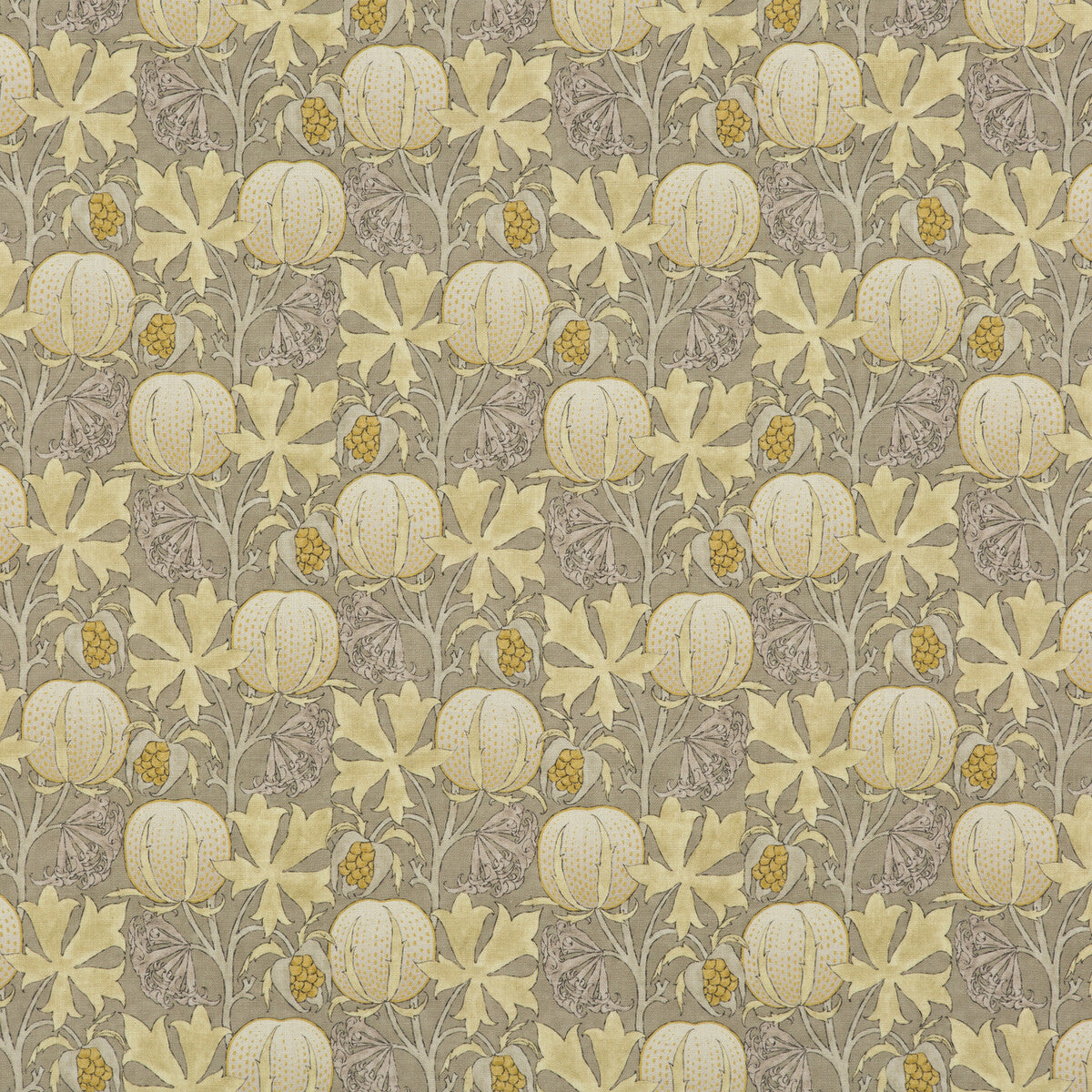 G P & J BAKER BP10621.4.0 PUMPKINS GREY/OCHRE Fabric - Eade's Wallpaper