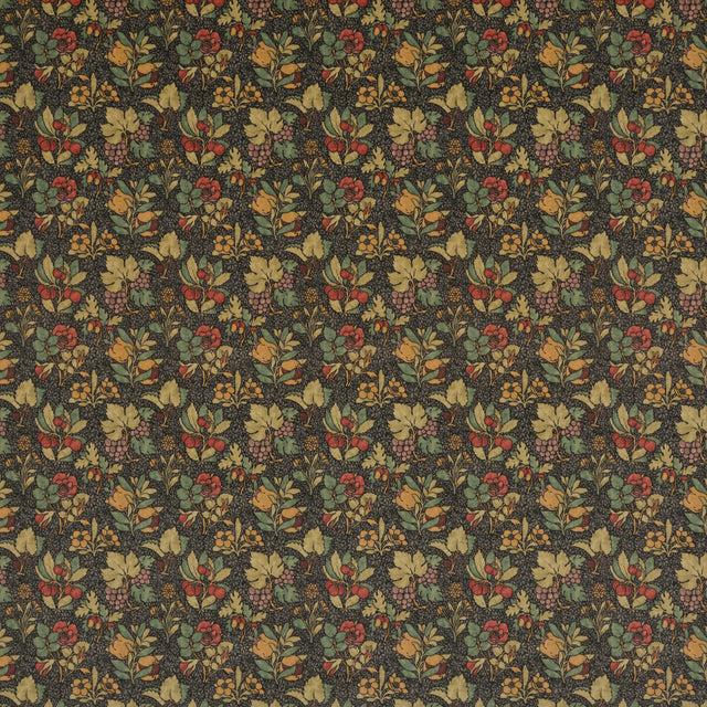 G P & J BAKER BP10624.1.0 MEADOW FRUIT VELVET CINDER/MULTI Fabric - Eade's Wallpaper