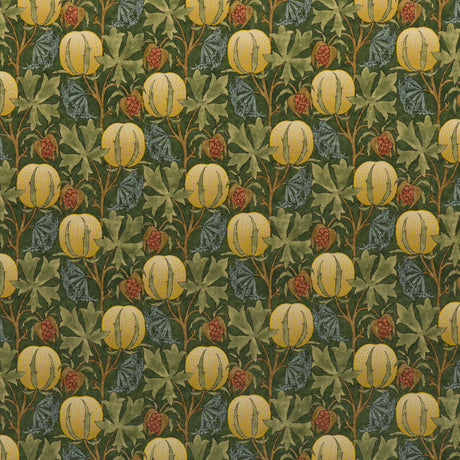 G P & J BAKER BP10625.1.0 PUMPKINS VELVET GREEN/TERRACOTTA Fabric - Eade's Wallpaper