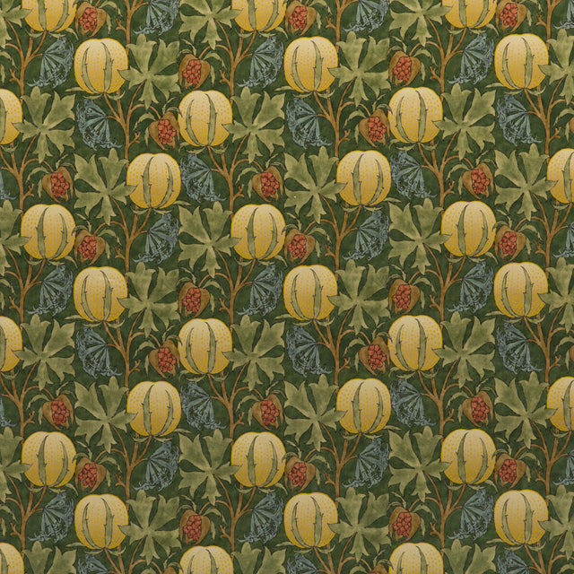 G P & J BAKER BP10625.1.0 PUMPKINS VELVET GREEN/TERRACOTTA Fabric - Eade's Wallpaper