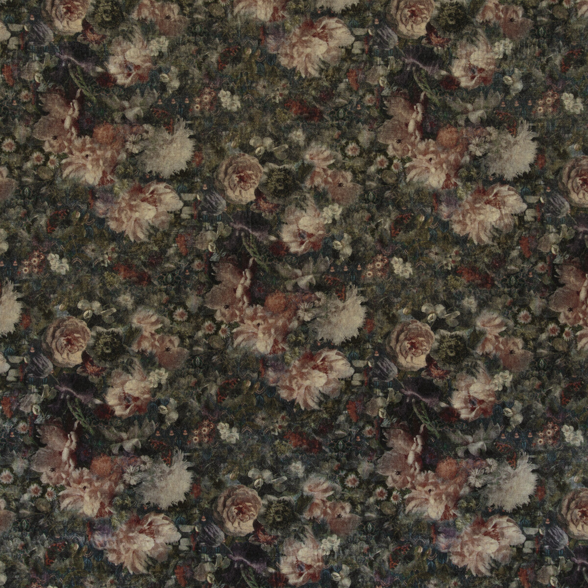 G P & J BAKER BP10642.1.0 ROYAL GARDEN VELVET QUARTZ Fabric - Eade's Wallpaper