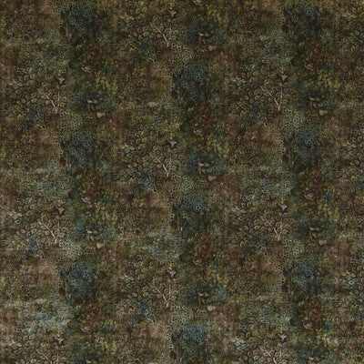 G P & J BAKER BP10711.2.0 PERSIAN GARDEN VELVET TEAL/SPICE Fabric - Eade's Wallpaper