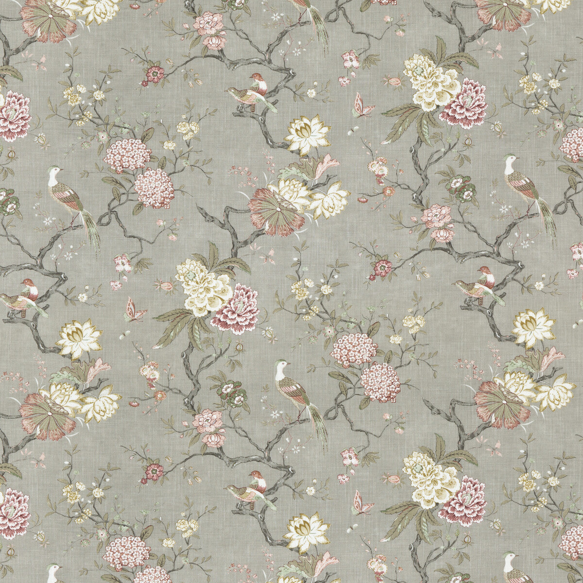 G P & J BAKER BP10771.2.0 ORIENTAL BIRD SIGNATURE MOLE Fabric - Eade's Wallpaper