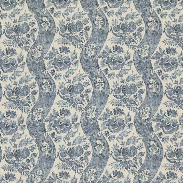 G P & J BAKER BP10776.1.0 CALDBECK INDIGO/IVORY Fabric - Eade's Wallpaper