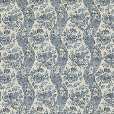 G P & J BAKER BP10776.1.0 CALDBECK INDIGO/IVORY Fabric - Eade's Wallpaper
