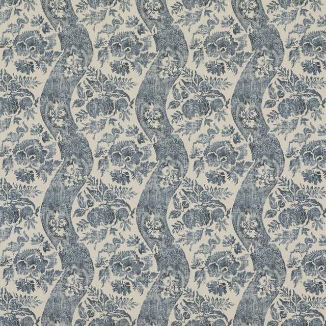 G P & J BAKER BP10776.2.0 CALDBECK INDIGO/LINEN Fabric - Eade's Wallpaper