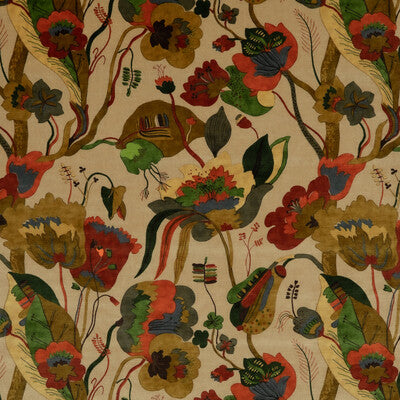 G P & J BAKER BP10813.4.0 CALIFORNIA VELVET RED/CREAM Fabric - Eade's Wallpaper