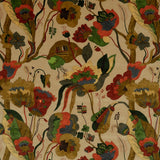 G P & J BAKER BP10813.4.0 CALIFORNIA VELVET RED/CREAM Fabric - Eade's Wallpaper