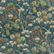 G P & J BAKER BP10815.2.0 ROCKBIRD VELVET TEAL Fabric - Eade's Wallpaper