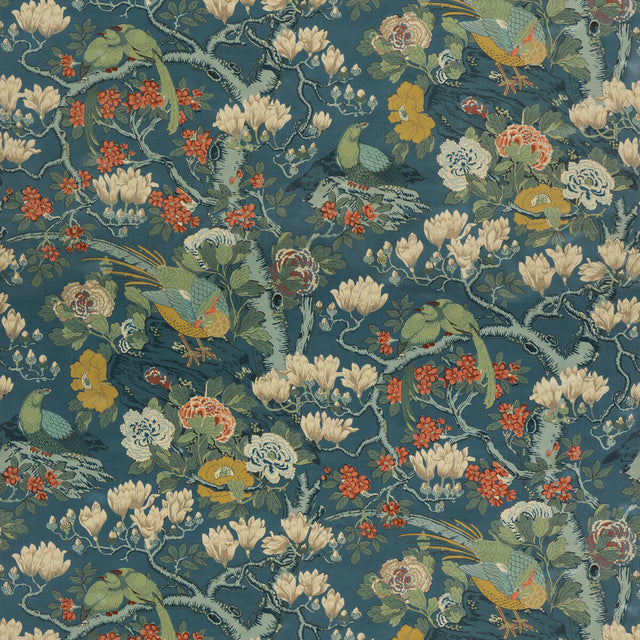 G P & J BAKER BP10815.2.0 ROCKBIRD VELVET TEAL Fabric - Eade's Wallpaper