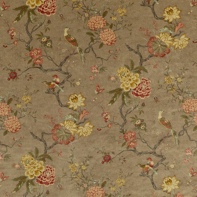 G P & J BAKER BP10818.1.0 ORIENTAL BIRD VELVET MOLE Fabric - Eade's Wallpaper