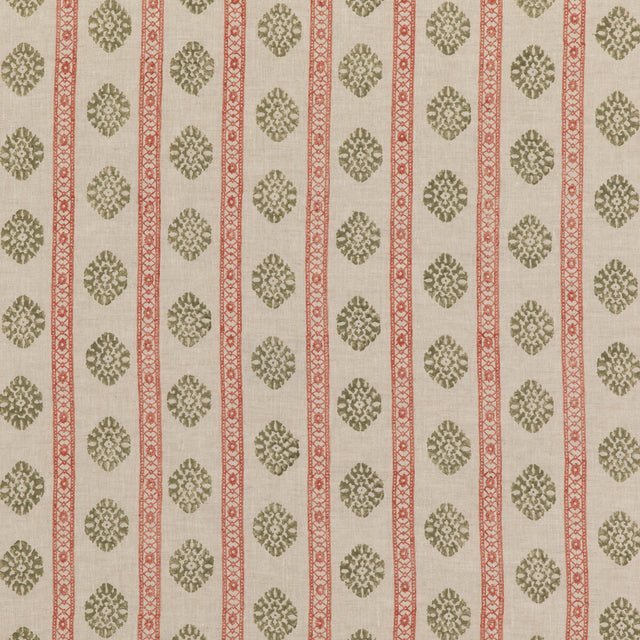 G P & J BAKER BP10821.5.0 ALMA RED/GREEN Fabric - Eade's Wallpaper