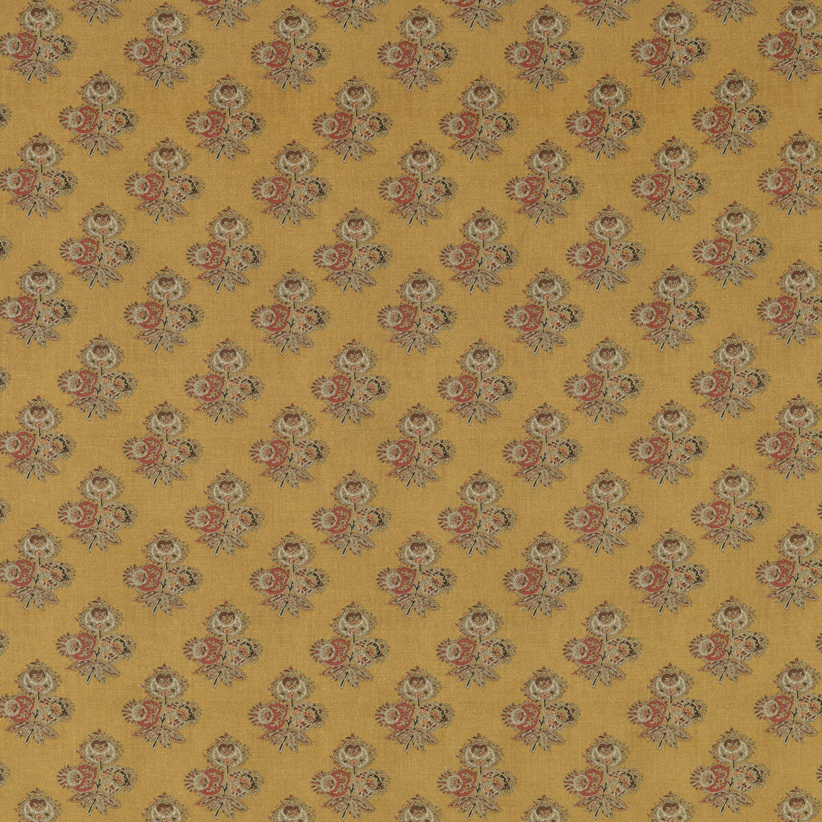 G P & J BAKER BP10823.3.0 POPPY PAISLEY OCHRE Fabric - Eade's Wallpaper