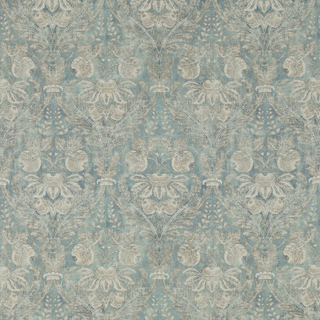 G P & J BAKER BP10828.1.0 LAPURA DAMASK BLUE Fabric - Eade's Wallpaper