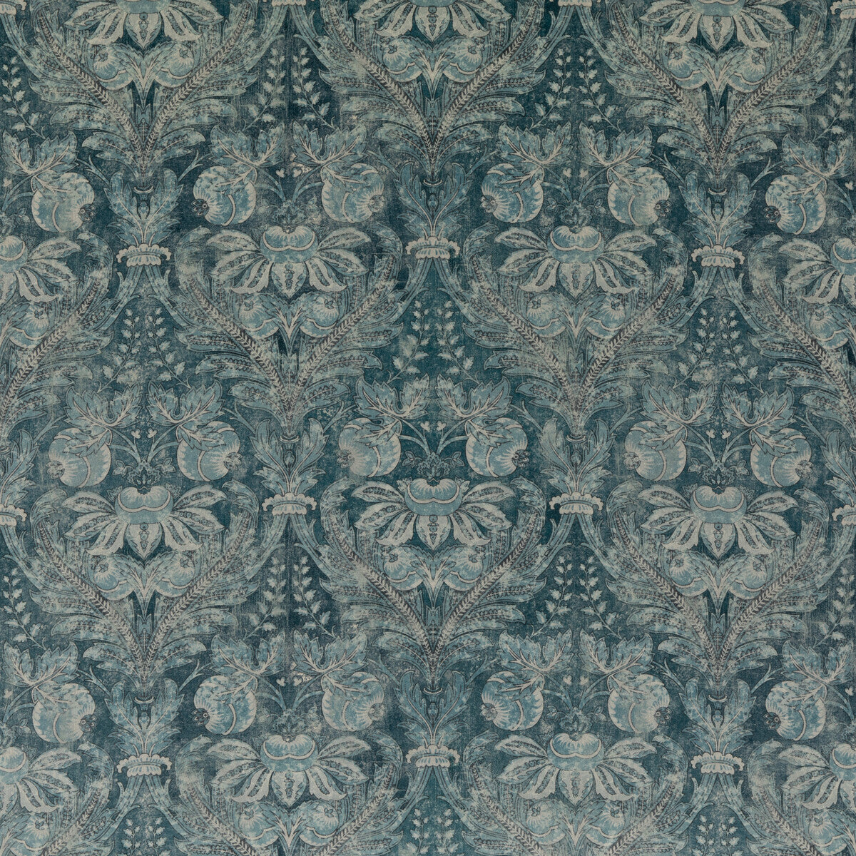 G P & J BAKER BP10829.1.0 LAPURA VELVET BLUE Fabric - Eade's Wallpaper