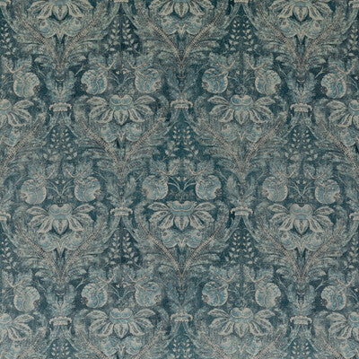 G P & J BAKER BP10829.1.0 LAPURA VELVET BLUE Fabric - Eade's Wallpaper