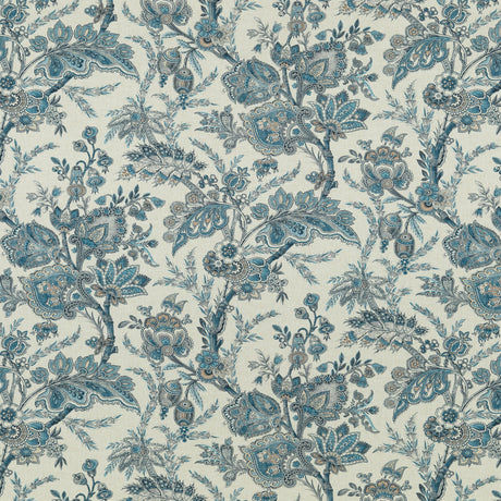 G P & J BAKER BP10830.2.0 JEWEL INDIENNE BLUE/SAND Fabric - Eade's Wallpaper