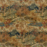 G P & J BAKER BP10832.1.0 RAMAYANA VELVET INDIGO/RED Fabric - Eade's Wallpaper
