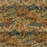 G P & J BAKER BP10832.1.0 RAMAYANA VELVET INDIGO/RED Fabric - Eade's Wallpaper