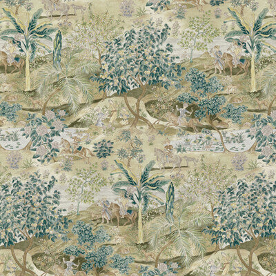 G P & J BAKER BP10833.2.0 RAMAYANA GREEN/MOLE Fabric - Eade's Wallpaper
