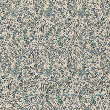 G P & J BAKER BP10835.1.0 BUKHARA PAISLEY BLUE Fabric - Eade's Wallpaper