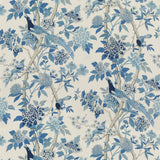 G P & J BAKER BP10851.1.0 HYDRANGEA BIRD (ARCHIVE) BLUE Fabric - Eade's Wallpaper