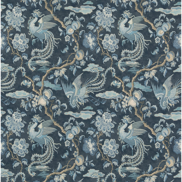 G P & J BAKER BP10852.1.0 CHIFU INDIGO Fabric - Eade's Wallpaper