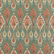 G P & J BAKER BP10853.3.0 IKAT BOKHARA TEAL Fabric - Eade's Wallpaper