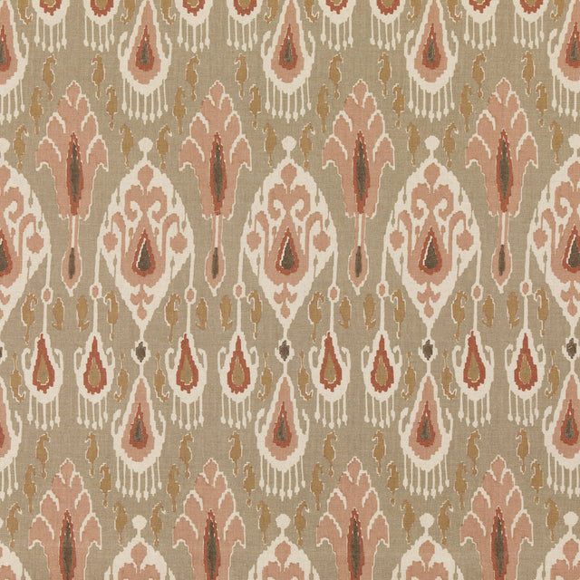 G P & J BAKER BP10853.5.0 IKAT BOKHARA NEUTRAL Fabric - Eade's Wallpaper
