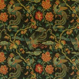 G P & J BAKER BP10854.1.0 CHIFU VELVET CHARCOAL/MULTI Fabric - Eade's Wallpaper