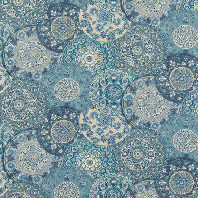 G P & J BAKER BP10856.1.0 IMARI BLUE Fabric - Eade's Wallpaper