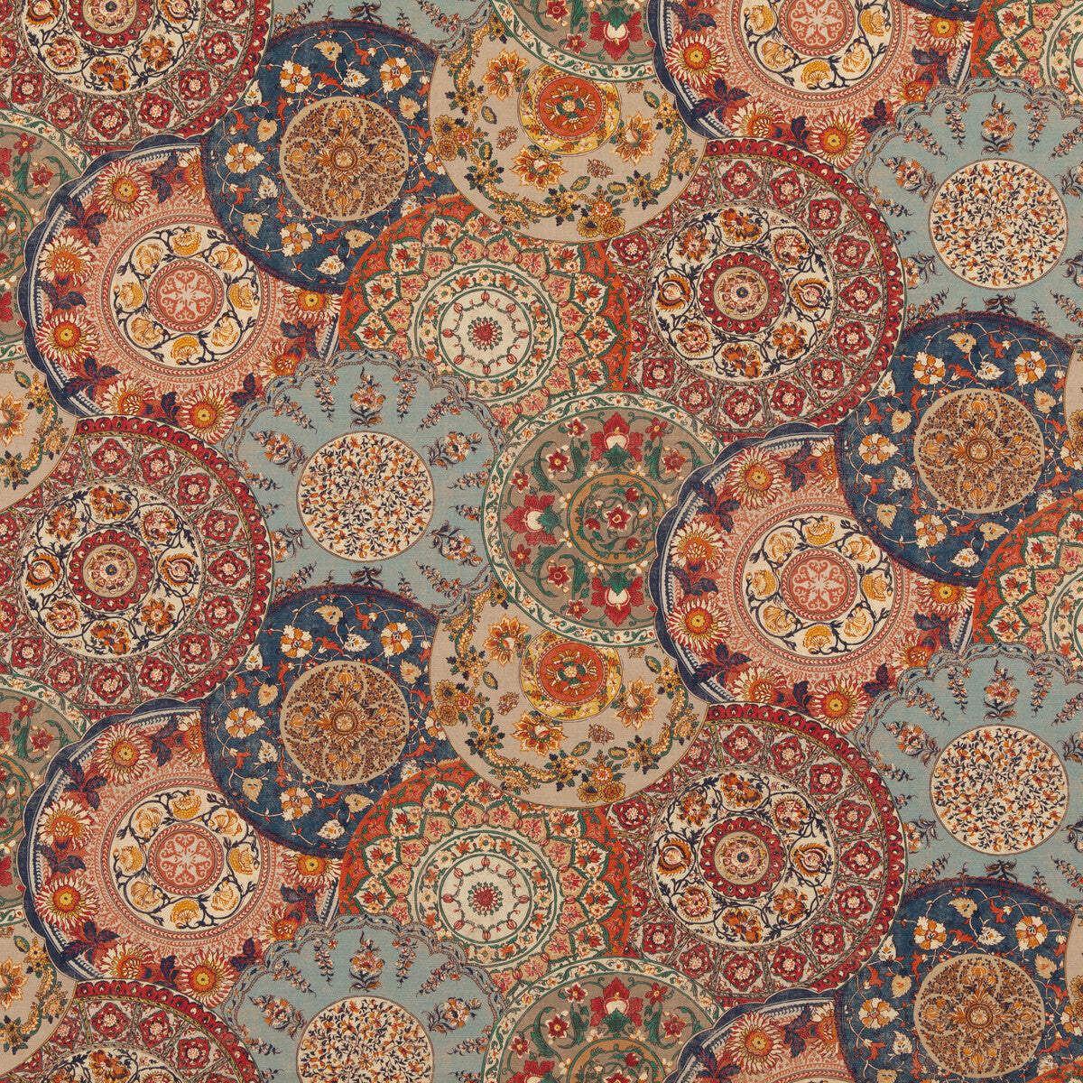 G P & J BAKER BP10856.4.0 IMARI RED/INDIGO Fabric - Eade's Wallpaper