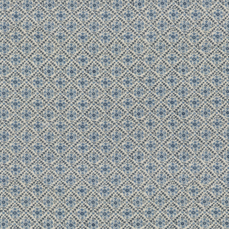 G P & J BAKER BP10909.1.0 CAMDEN TRELLIS BLUE Fabric - Eade's Wallpaper