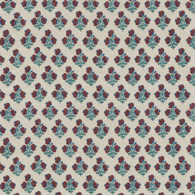 G P & J BAKER BP10916.1.0 JAIPUR POPPY RED/BLUE Fabric - Eade's Wallpaper