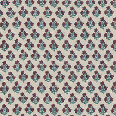 G P & J BAKER BP10916.1.0 JAIPUR POPPY RED/BLUE Fabric - Eade's Wallpaper